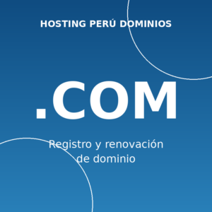 Registro y renovación de dominio .COM